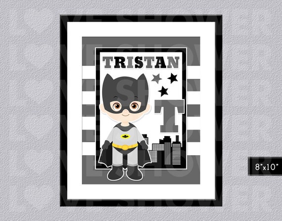 Superhero Boy Poster - Custom Name Wall Art Children - Kids Wall Art - Personalized - Nursery Room - Digital Printable - PDF - 031 Il_570xn