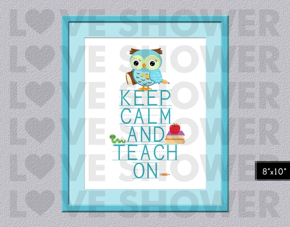 Back To School Teacher Appreciation Gift Sign Blue Owl Theme