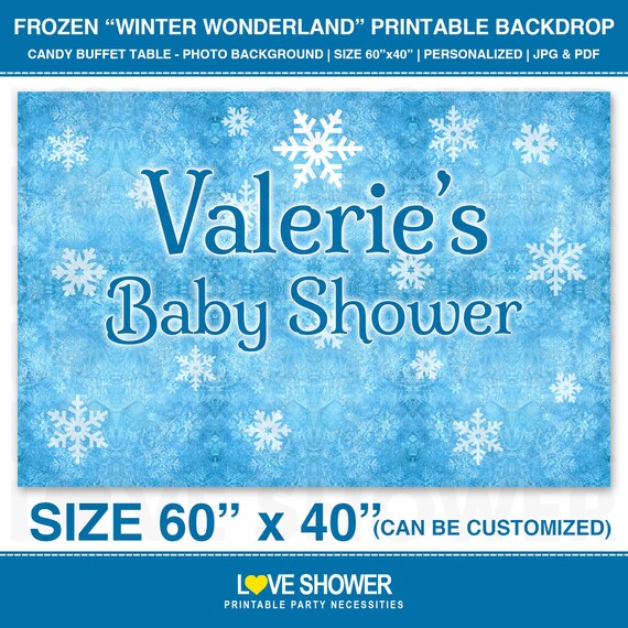 Frozen "Winter Wonderland" Printable Backdrop | Birthday Party | Baby Shower | Bridal Shower | Digital File Only | 60" x 40" | PDF JPG Il_570xn