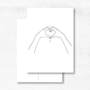 Je vous aime, 1 carte pliée et une enveloppe