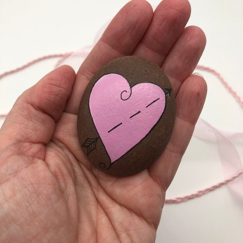 Hand Painted Heart StonesRocks