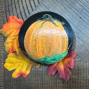 Hand Painted Pumpkin Stone