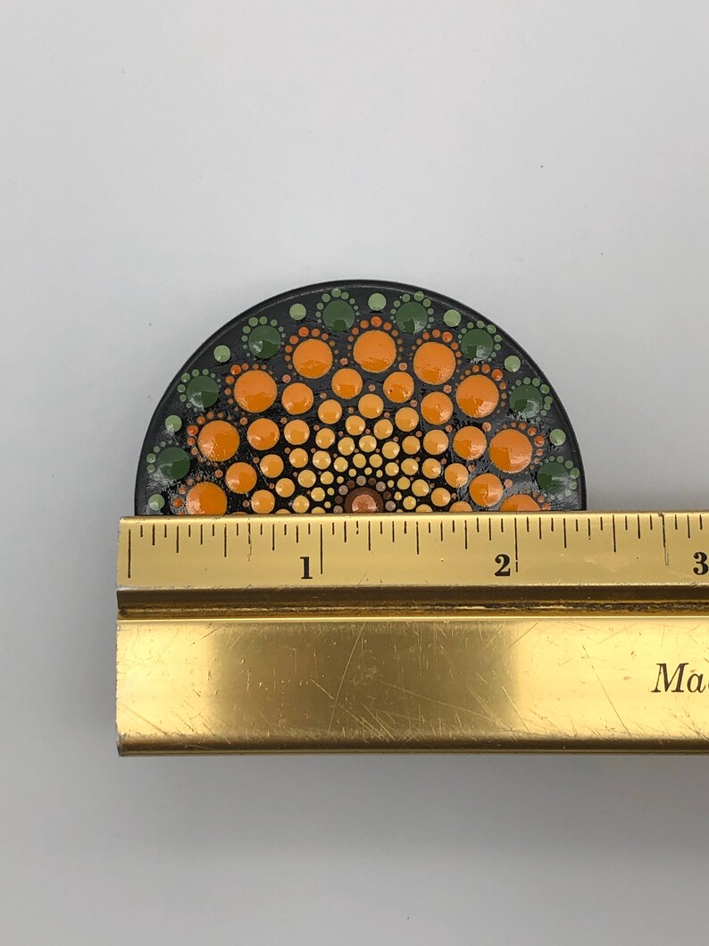 Wooden Jewelry Trinket Storage Box Hand Painted Yellow Mandala Jewelry Box