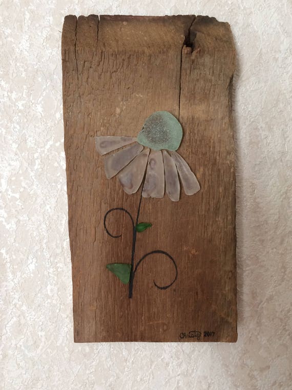 Sea Glass Artwork On Barn Boards - Artwork On Barn Board Wall Sea Glass Artwork On Barn Boards - Artwork On Barn Board Wall