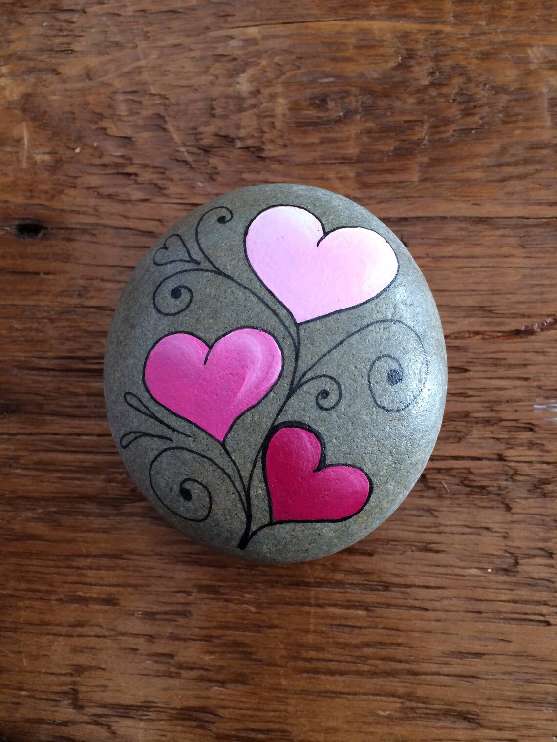 Hand bemalt Valentine Herzen Steine Etsy