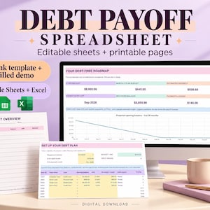 Debt Payoff Spreadsheet For Google Sheets & Excel, Snowball or Avalanche Planner
