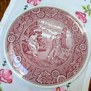 Spode Cake Plate, Pink, Woodman image 2