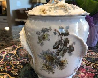 Antique Biscuit Jar, William Guerin, Double-Marked, Limoges
