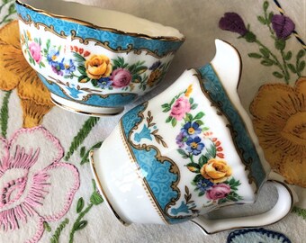 Crown Staffordshire Bone China Personal Cream and Sugar