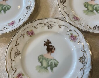 Antique German "Ladies" Tea Plates