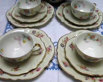 Tea Set for Four, Mix of Theodore Haviland and Rosenthal