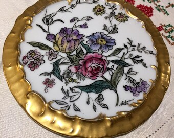 Antique Tea Tile, Porcelain, Signed