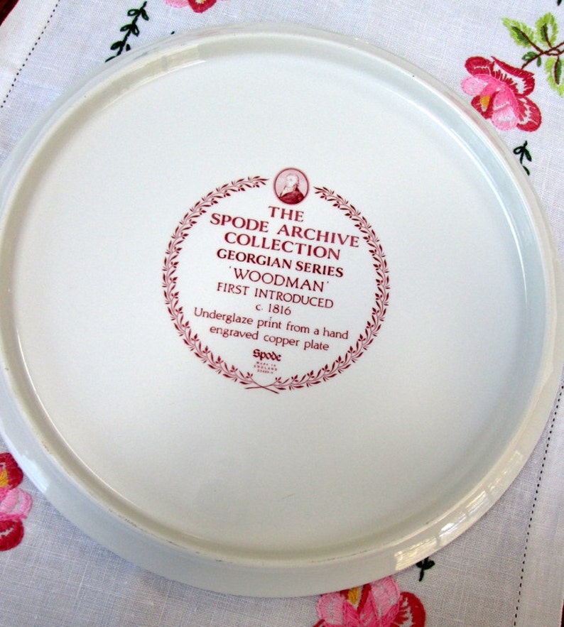 Spode Cake Plate, Pink, Woodman image 5