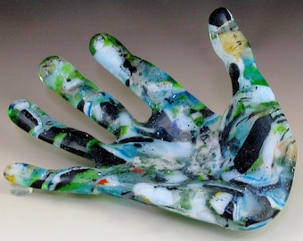 Abstract Fused Glass Hand