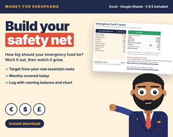 Emergency Fund Tracker Spreadsheet, Savings Goal Tracker, Rainy Day Fund, Excel & Google Sheets, Savings Tracker, Financial Safety Net