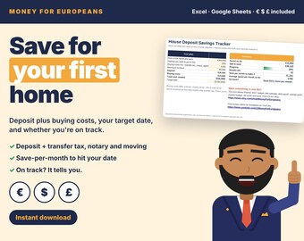 House Deposit Savings Tracker, Home Buying Savings Spreadsheet, Down Payment Tracker, First Home Buyer, Excel & Google Sheets