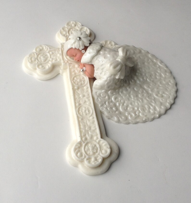 BAPTISM CAKE TOPPER Girl Etsy