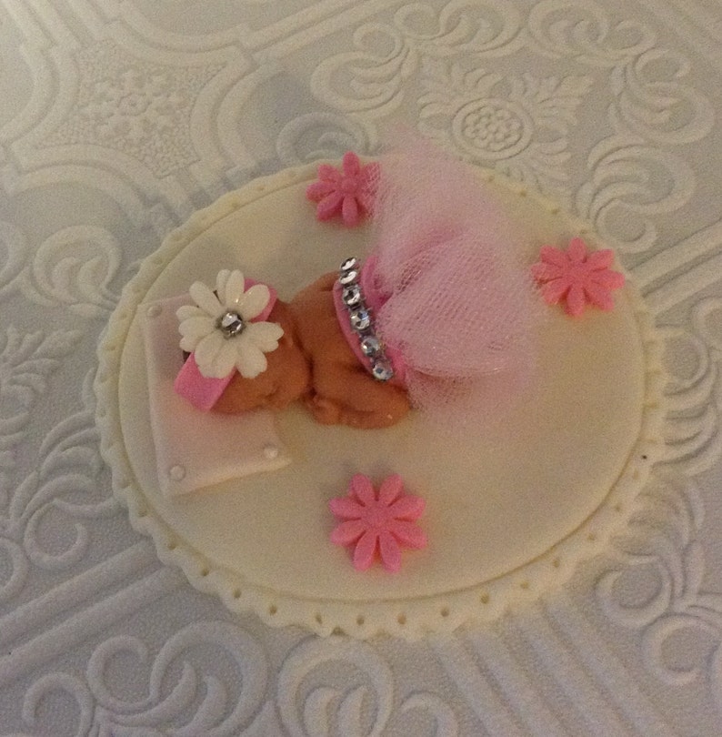 TUTU BABY SHOWER Cake Topper Fondant Cake Topper baby girl Etsy