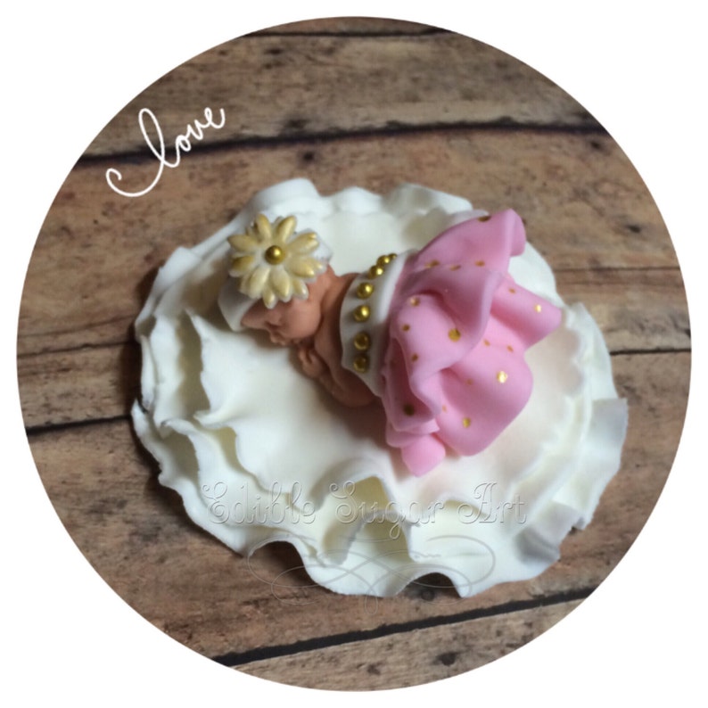 Baby Shower Cake Topper Pink And Gold Nursery Decorations Tutu Image 0