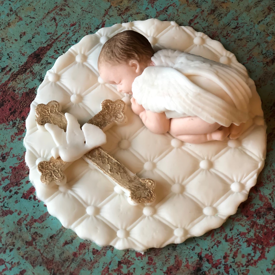 BAPTISM CAKE TOPPER Boy christening cake topper fondant cross Etsy