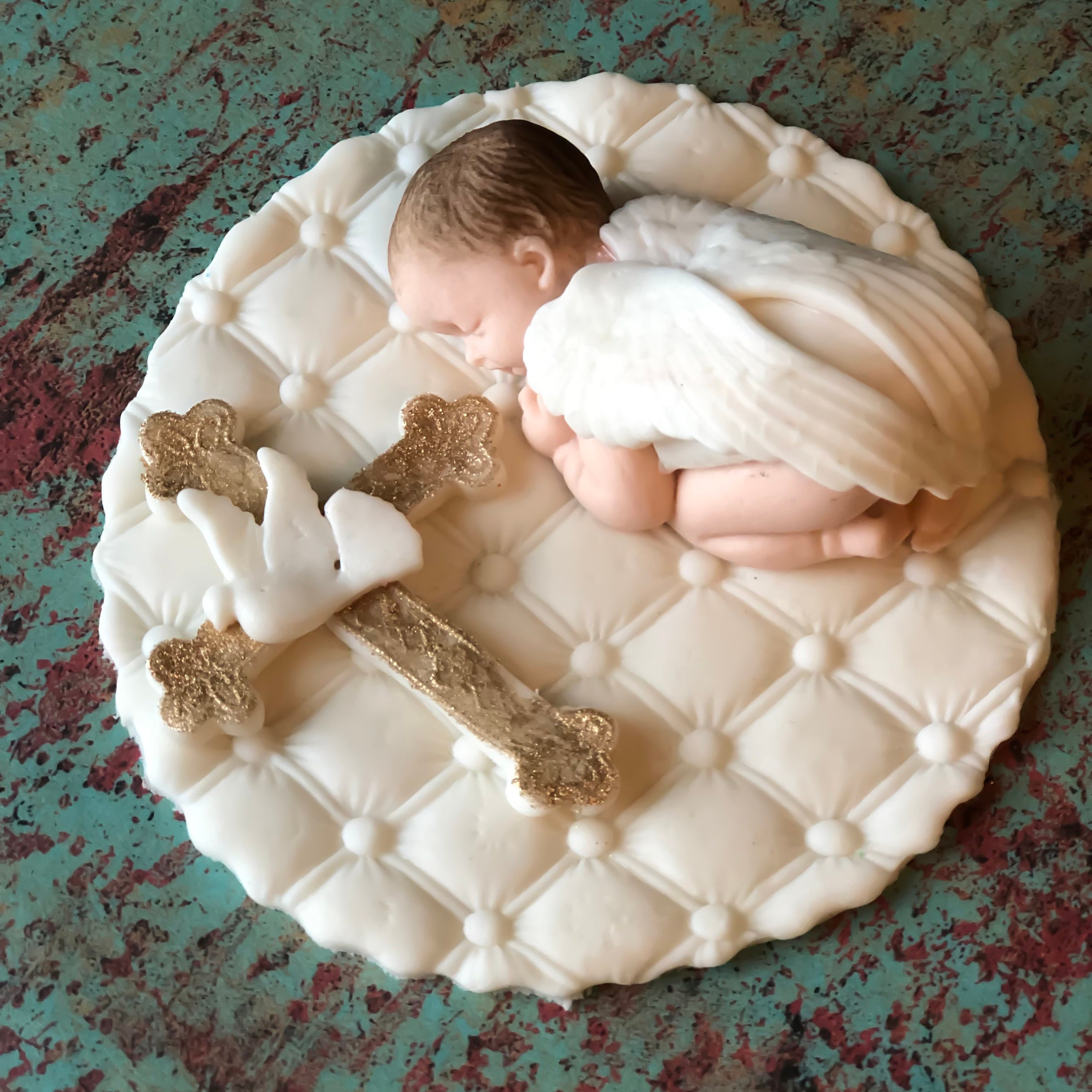 BAPTISM CAKE TOPPER Boy christening cake topper fondant cross Etsy