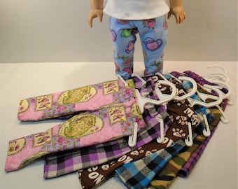 18 Inch Doll Clothes - Boys or Girls Flannel Pants Assorted Prints handmade by Jane Ellen to fit 18 inch dolls