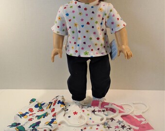 18 Inch Doll Clothes - Boys or Girls T Shirt Assorted Prints handmade by Jane Ellen to fit 18 inch dolls