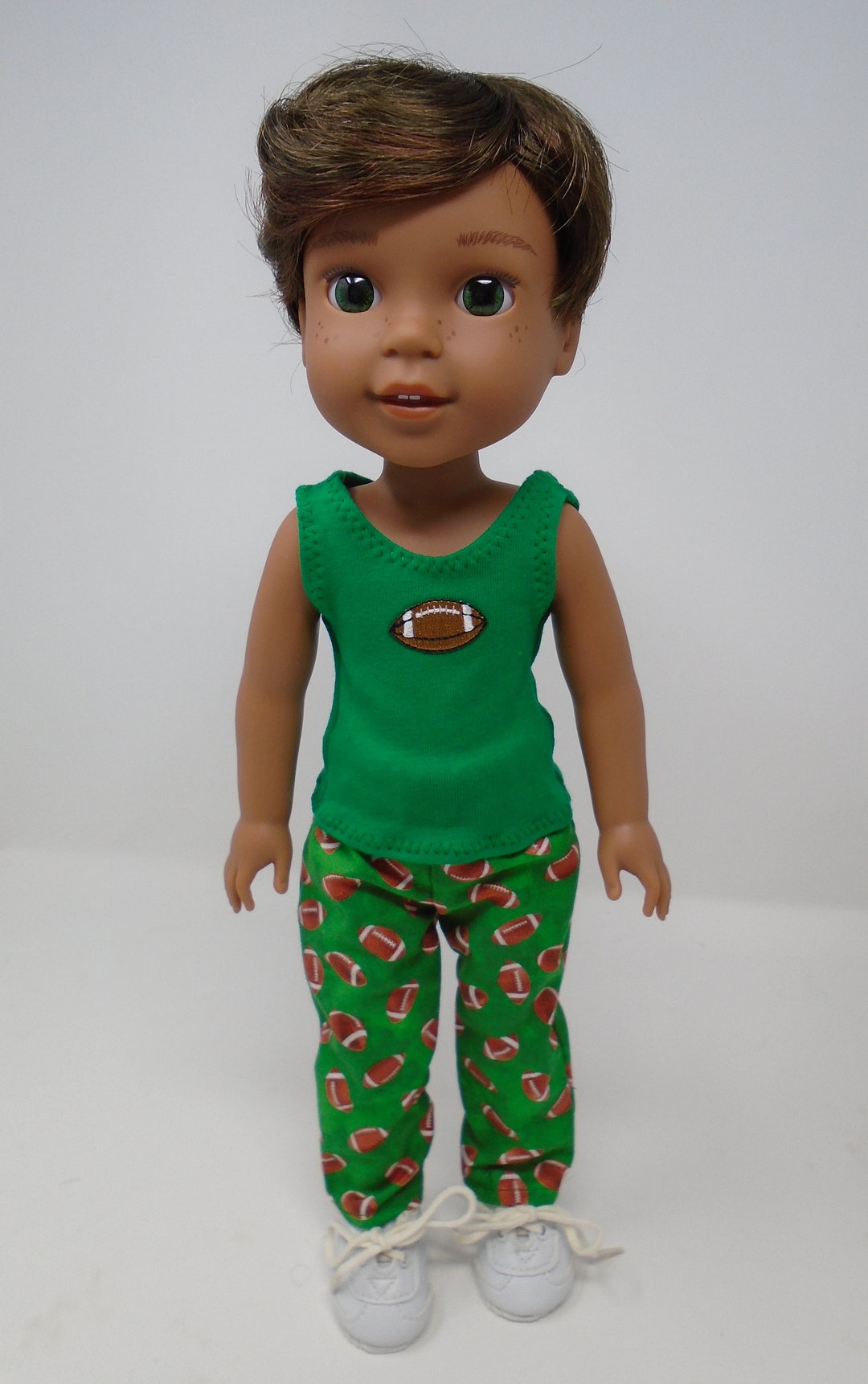 14 Inch Doll Clothes Boys Football Tank Top and Pants Outfit Handmade