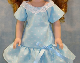 14 Inch Doll Clothes - Blue with Diamonds Dress handmade by Jane Ellen