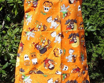 Orange with Mummies Halloween Apron