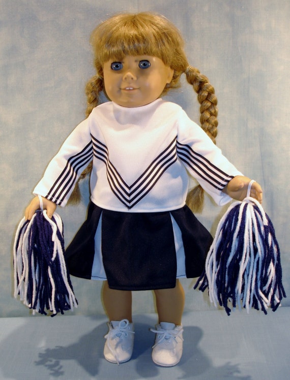 18 Inch Doll Clothes Navy and White Cheerleader Costume Made by