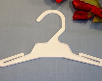 50 7" Large Hook White Plastic Doll Clothes Hangers for 18 inch dolls