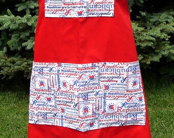 Red Republican Bib Apron