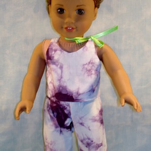 18 Inch Doll Clothes - Purple Tie Dye Cami Jamis handmade by Jane Ellen to fit 18 inch dolls
