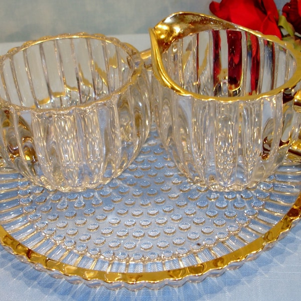White Gold Sugar & Creamer Set Gift Boxed in Gold
