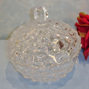 Fostoria American Crystal Candy Dish with lid