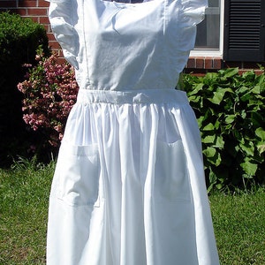 white pinafore apron plus size