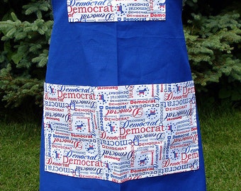 Blue Democrat Bib Apron