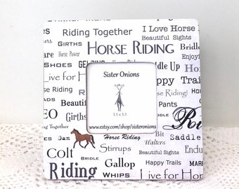 Horse Power Decoupaged 8x8 Live for Horseback Riding Picture Frame Sports Decor