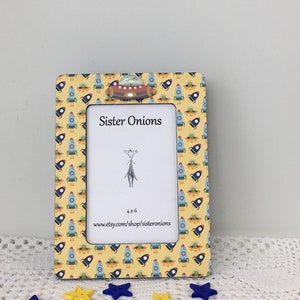 Alien Space Monster Decoupaged Embellished Picture Frame Outer Space Decor Child&#39;s Room Decor Birthday Gift for Child Space Themed Nursery