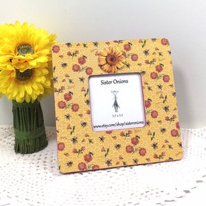 Shine Like A Sunflower Embellished Decoupaged 8x8 Picture Frame Floral Decor Housewarming Gift Birthday Present