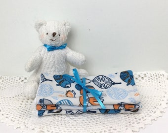 Baby Shower Gift for Boy or Girl, Gender Neutral Washcloths, Forest Animals Print for Nursery