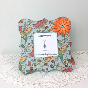 Tropical Beauty Decoupaged Embellished 8x8 Curvy Picture Frame Floral Picture Frame Housewarming Gift Birthday Gift Anniversary Gift Frame