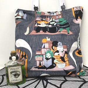 Casting Spells Halloween Bag Trick or Treat Bag Eco Friendly Witches Tote Kids Cotton Treat Bag
