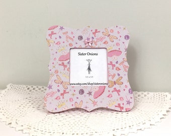 Tutus and Butterflies Decoupaged Embellished 8x8 Curvy Ballet Picture Frame Dance Picture Frame Gift for Her Pink and Purple Picture Frame