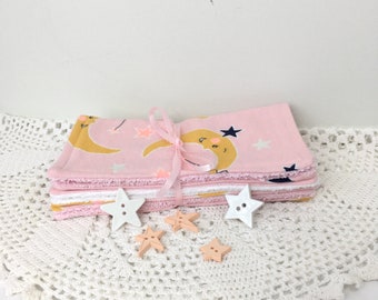 Pink Baby Girl Washcloths, Flannel and Terry cloth, Baby Shower Gift, New Mom Present, Toddler Bath time