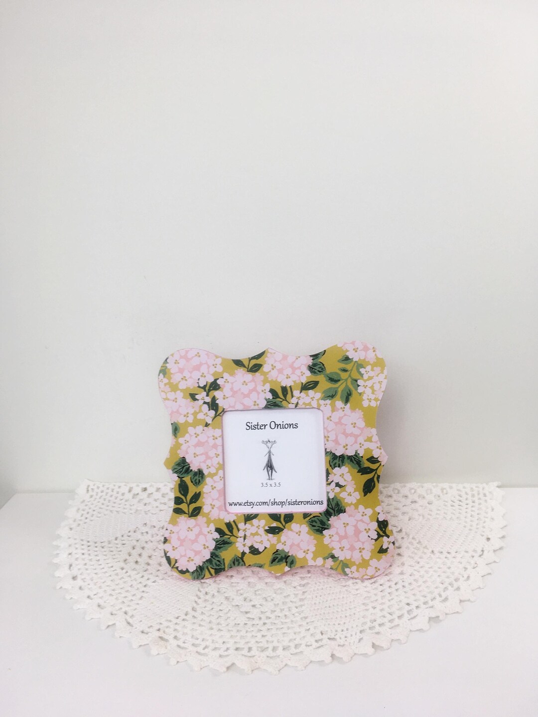 Pink Hydrangea Decoupaged 8x8 Curvy Picture Frame Floral Picture Frame ...