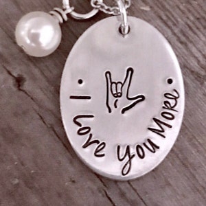 Sign Language, ASL, American Sign Language, I Love You, Sign Language, Hand Stamped, Hand Made Jewelry