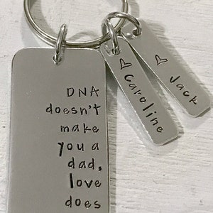Father - Step Child - Hand Stamped - Step Dad - Keychain - Dad - Daddy - Key Chain - Step Father - Stepdad - Blended Family -Adopted