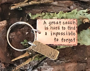 Coach Personalized Key Chain - Team - Hand Stamped Key Chain  - School - Teacher - Sports